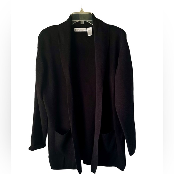 Dressbarn Open Cardigan Women’s Black Long Sleeve Size L - Picture 1 of 4